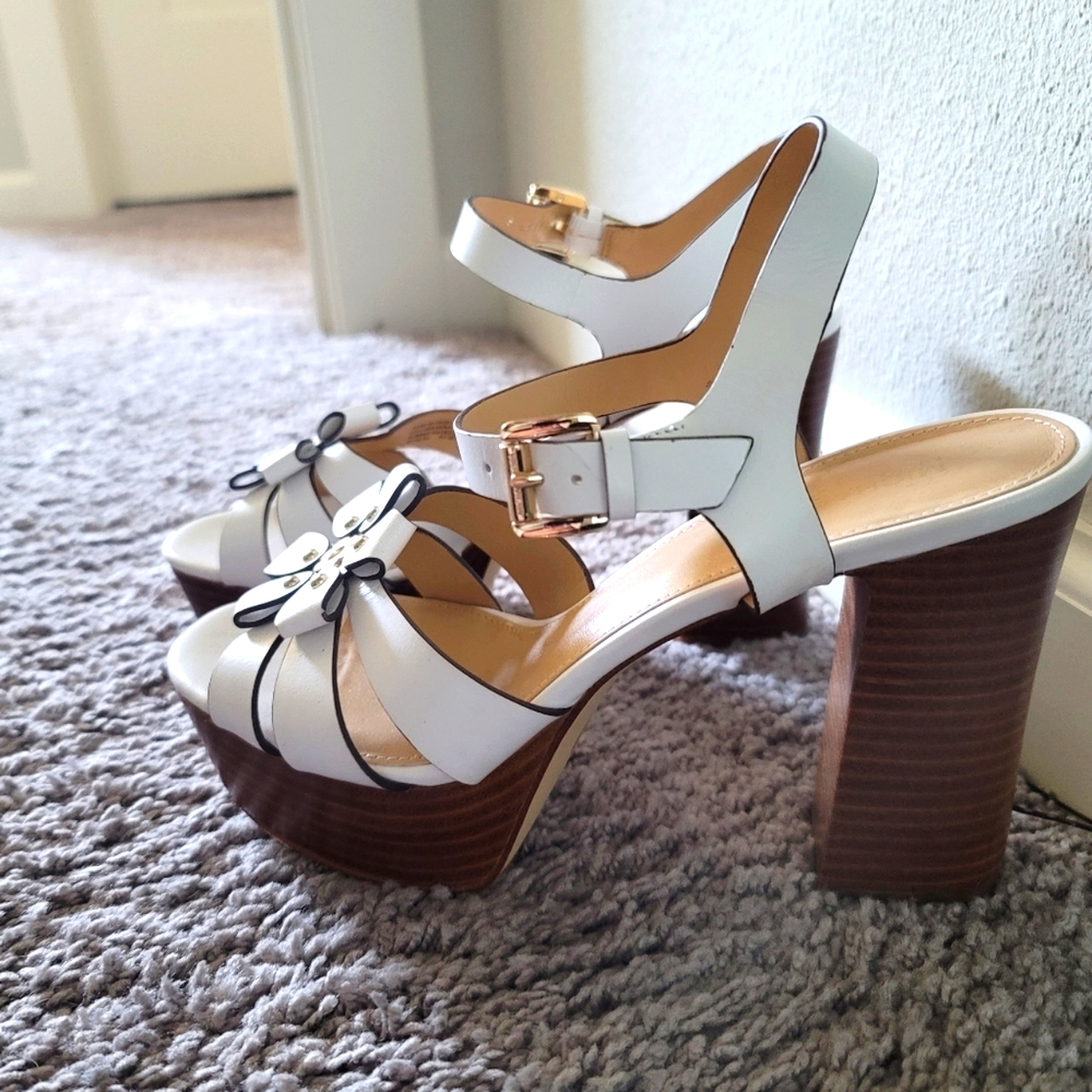 Michael Kors Tara Floral Leather Platform Sandal